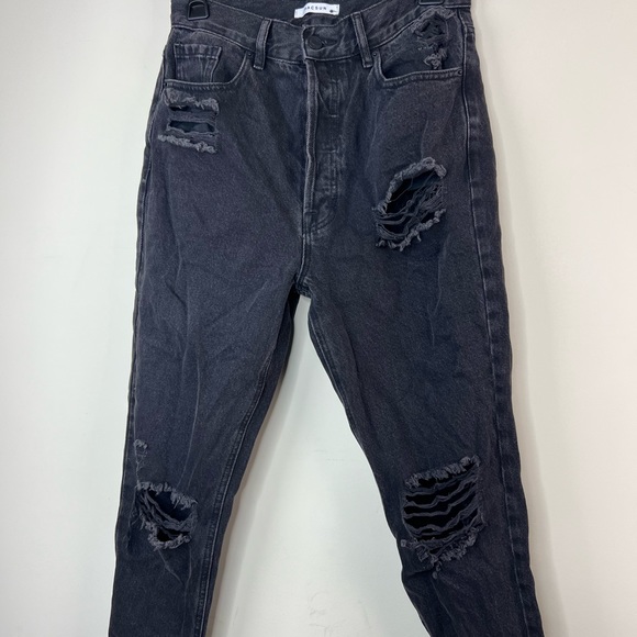 PacSun Ultra High Rise Slim Black Distressed Jeans, 27 - Picture 3 of 7